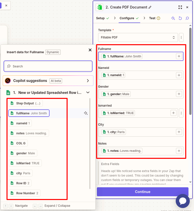 Dynamic Fields Configuration