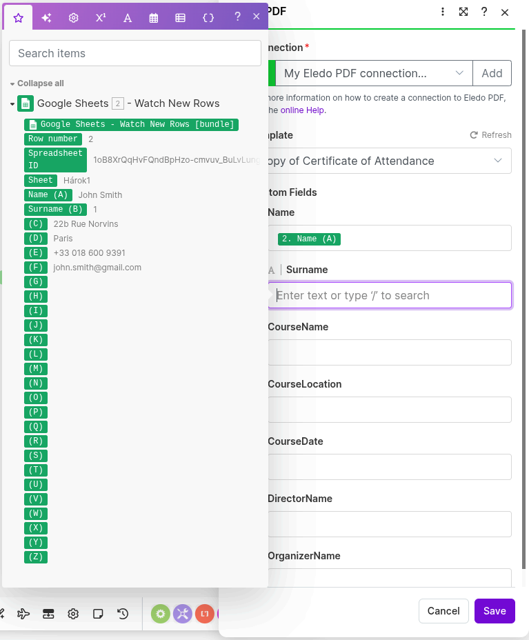 Dynamic Fields Configuration