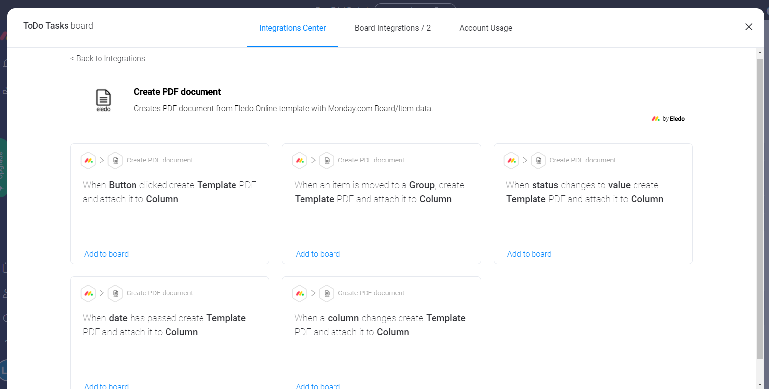 Eledo integration recipes