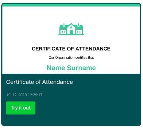 Certificate of Attendance