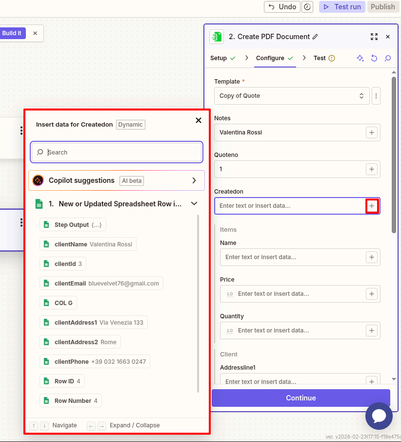 Zapier Data Binding.