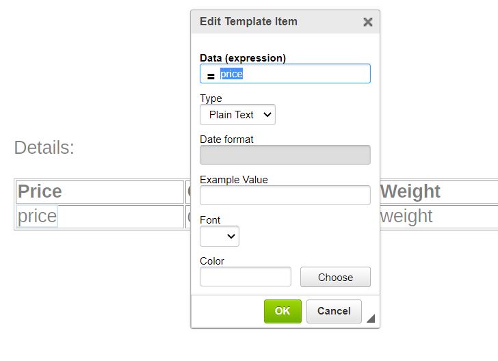 Data expression example