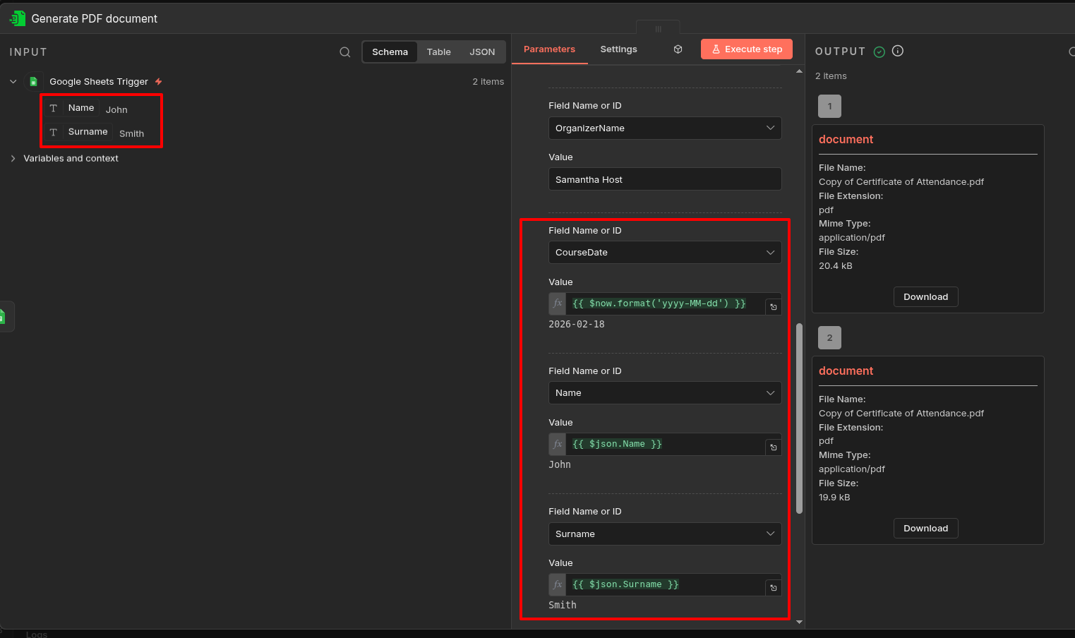 Dynamic Fields Configuration