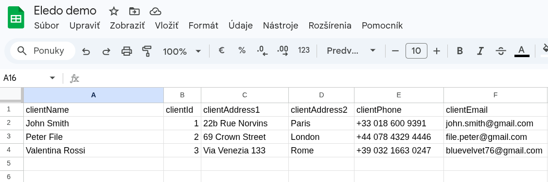 Google Sheet Document