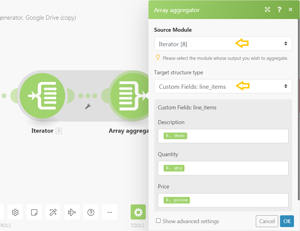 Make aggregator configuration