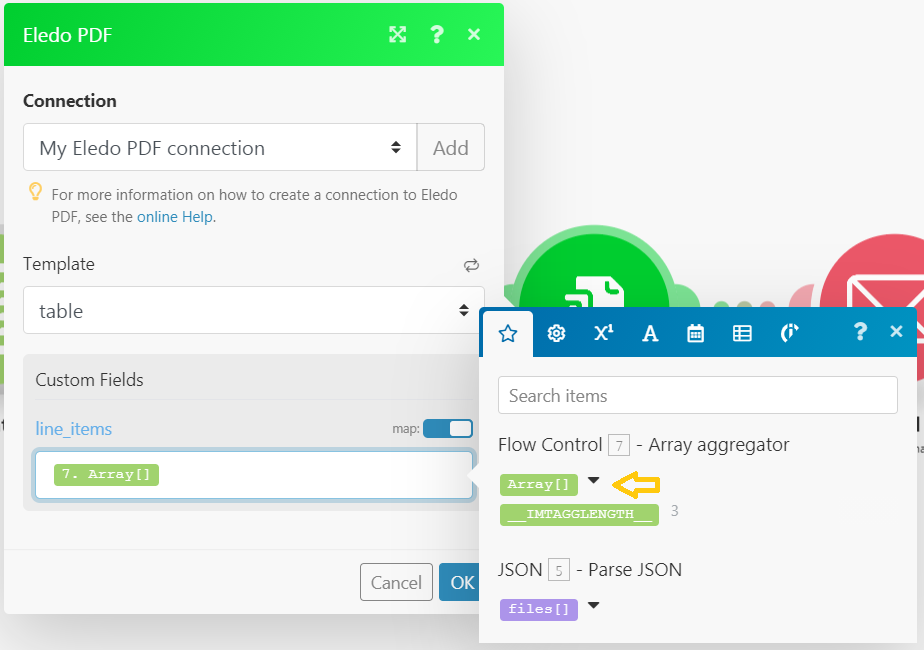 Eledo module array input