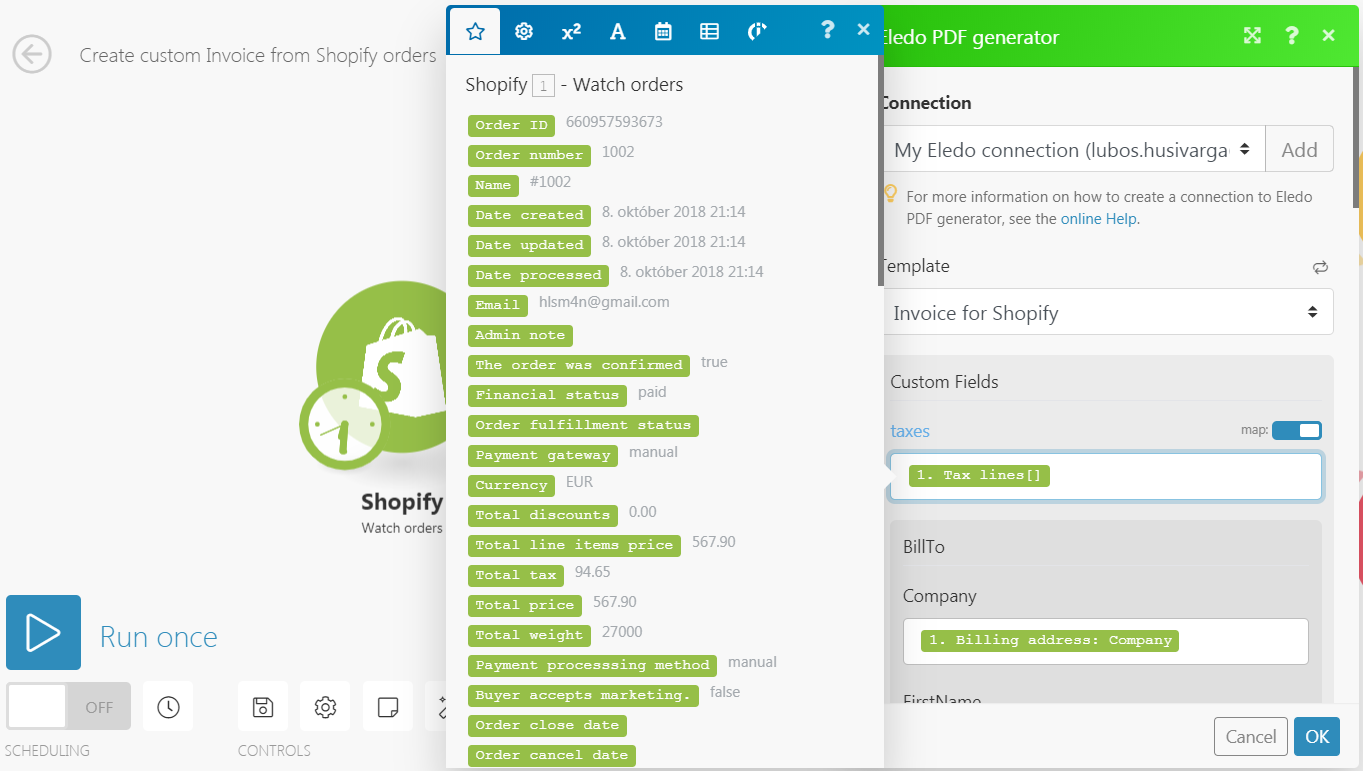 Data mapping example