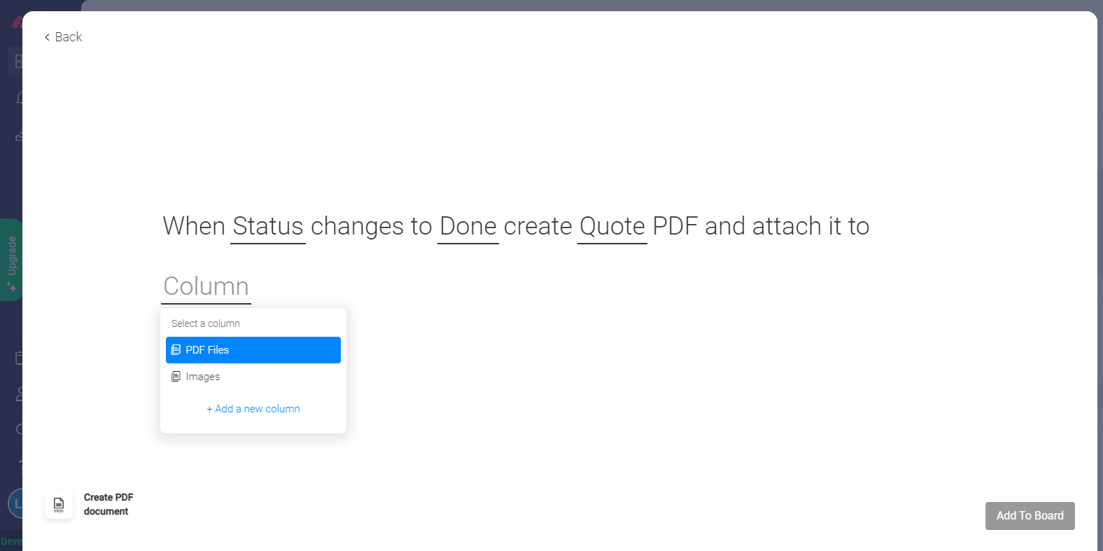 Recipe sentence configuration